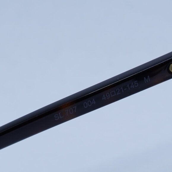 Saint Laurent SL707 004 Sunglasses Gold/Havana Round Frame, Blue Lenses - Picture 9 of 11